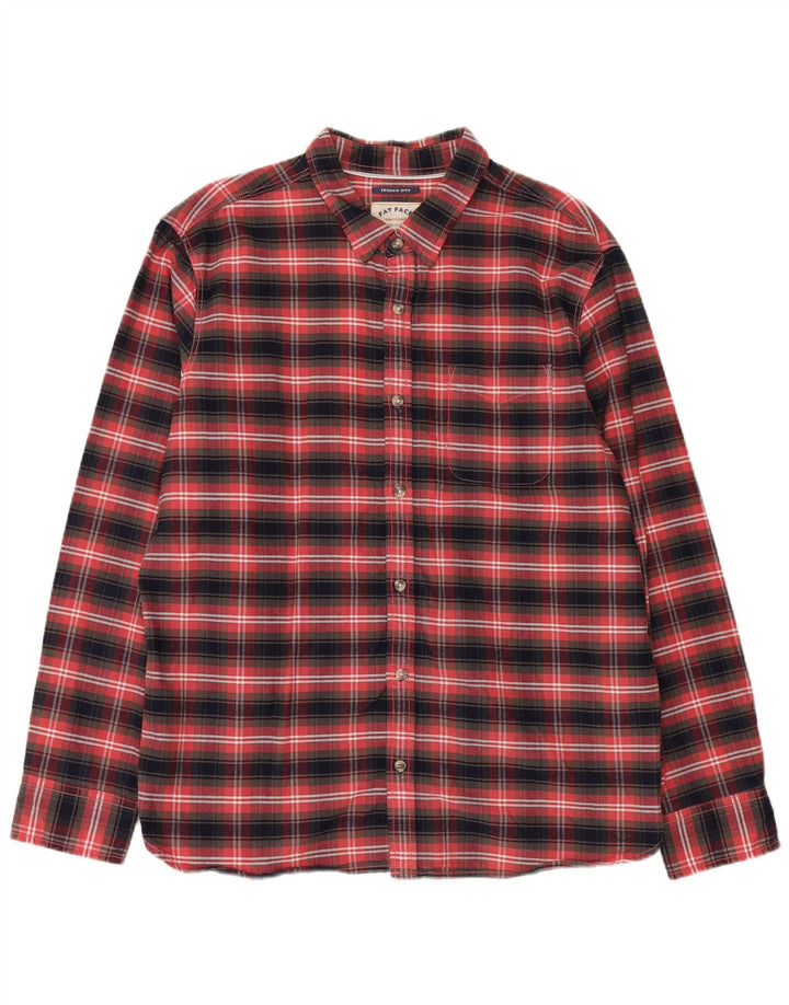 Camicia in flanella da uomo Fat Face XL in cotone a quadri rossi