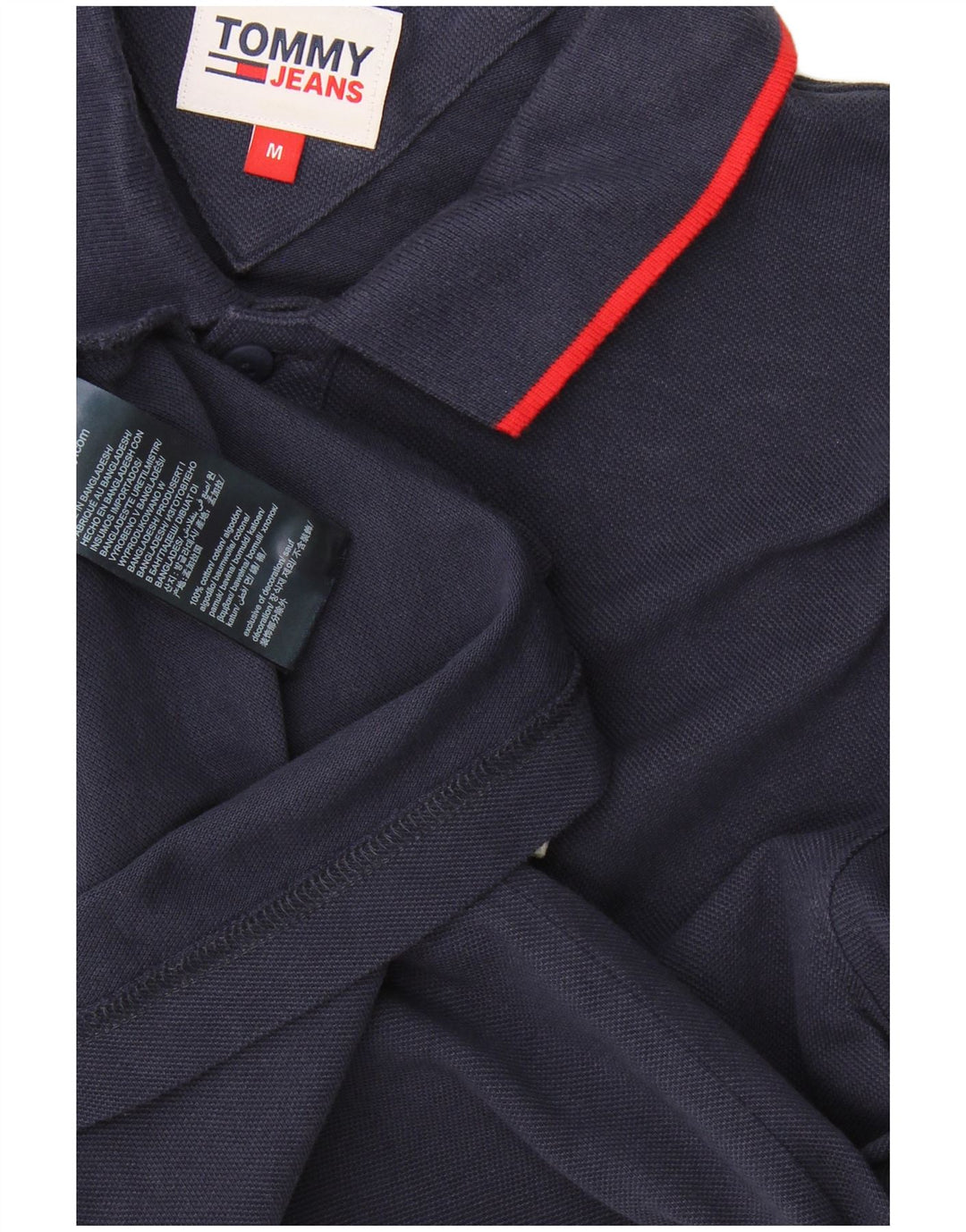 Polo da uomo Tommy Hilfiger media cotone blu navy