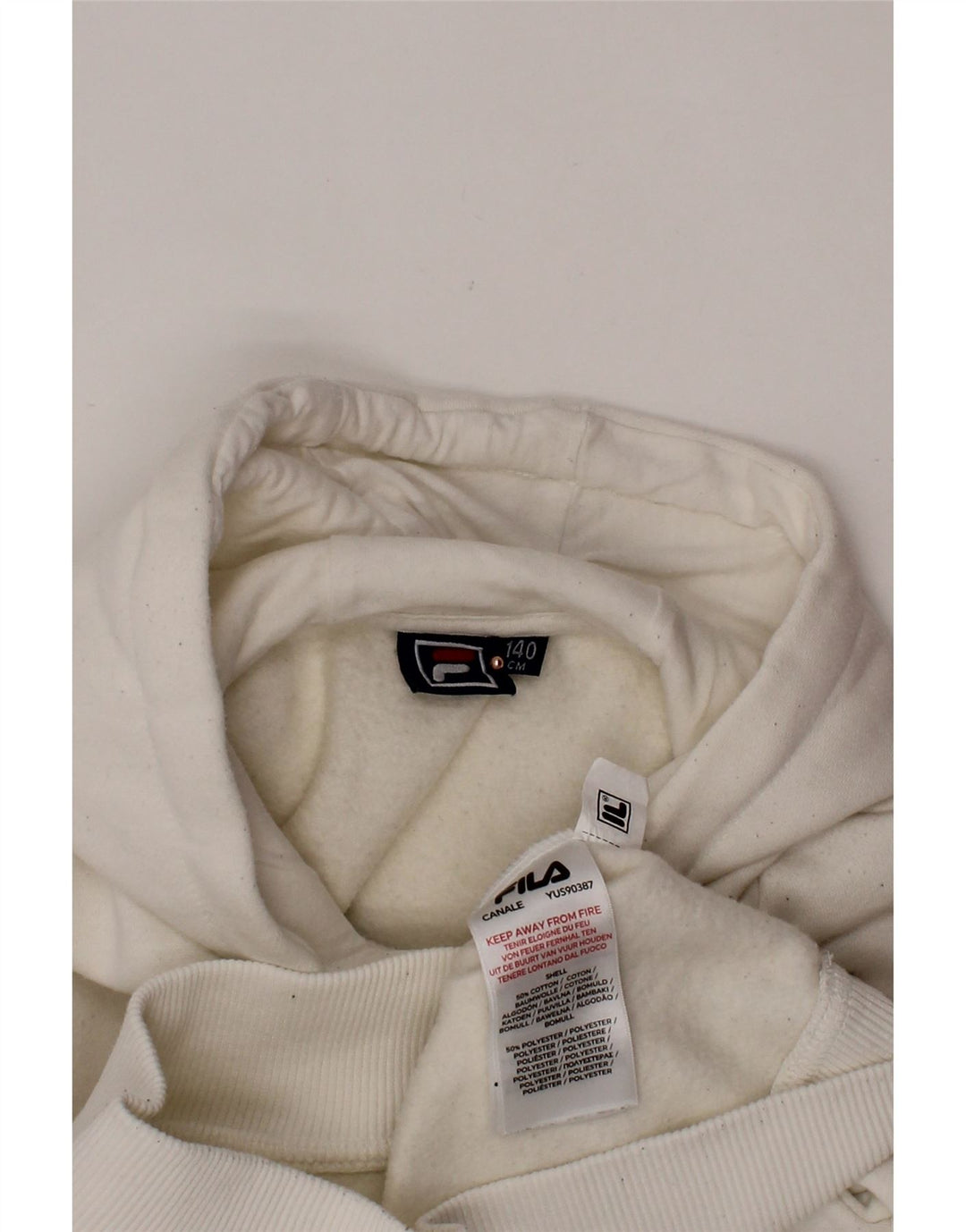 Maglione con cappuccio FILA per ragazzi 9-10 anni in cotone bianco