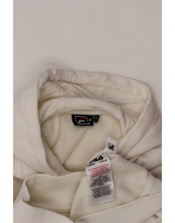 Maglione con cappuccio FILA per ragazzi 9-10 anni in cotone bianco