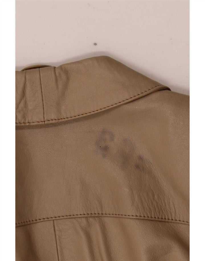 Giacca in pelle vintage da donna IT 42 Beige medio