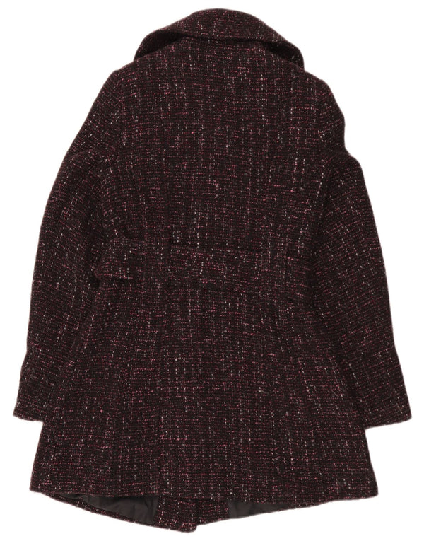 Cappotto doppiopetto da donna Jane Norman UK 10 Piccolo acrilico punteggiato viola