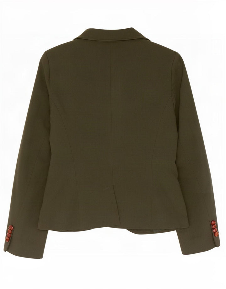 Giacca blazer a 2 bottoni da donna Zara UK 12 poliestere kaki medio