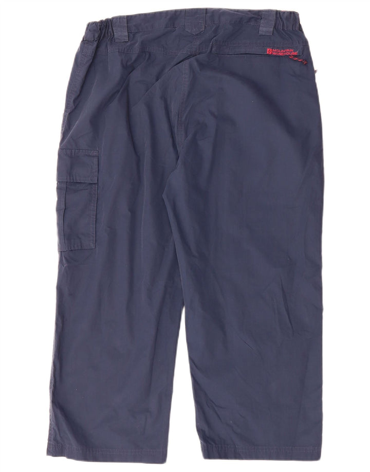 MOUNTAIN WAREHOUSE Pantaloni Capri da donna UK 14 Large W34 L22 Blu navy