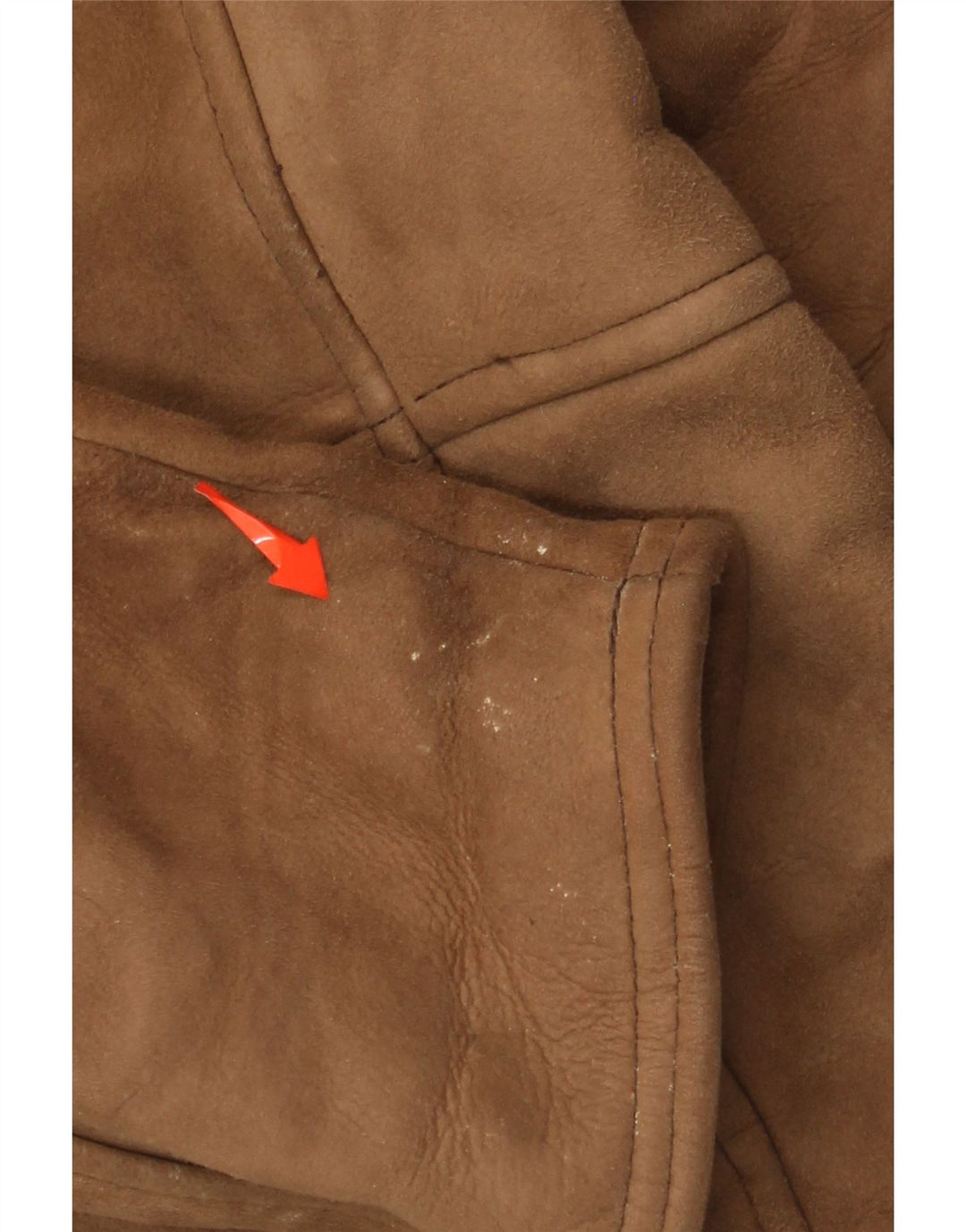 Cappotto doppiopetto vintage in shearling da uomo IT 52 XL Marrone