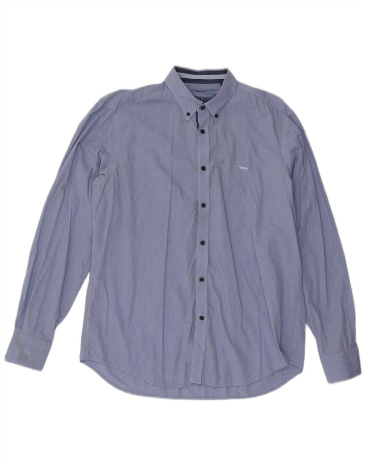 Camicia da uomo Harmont & Blaine vestibilità regolare XL blu pied de poule