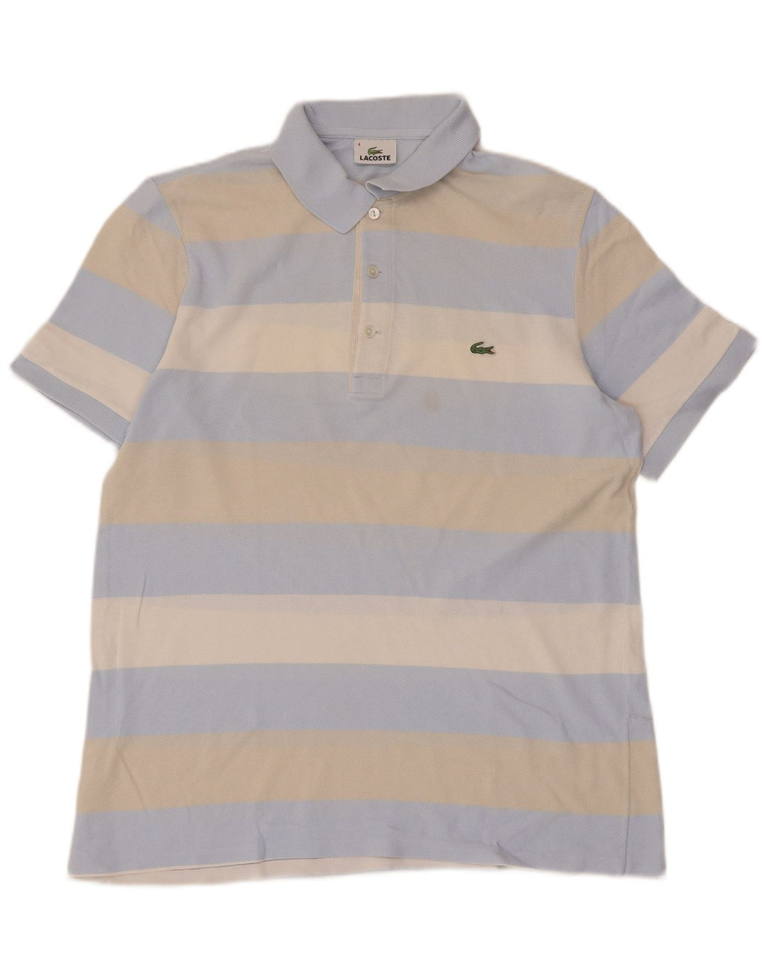 Polo da uomo LACOSTE taglia 4 in cotone a righe blu medio