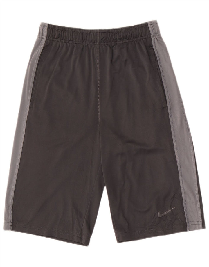 Pantaloncini sportivi NIKE Dri Fit da uomo, grandi, in poliestere grigio