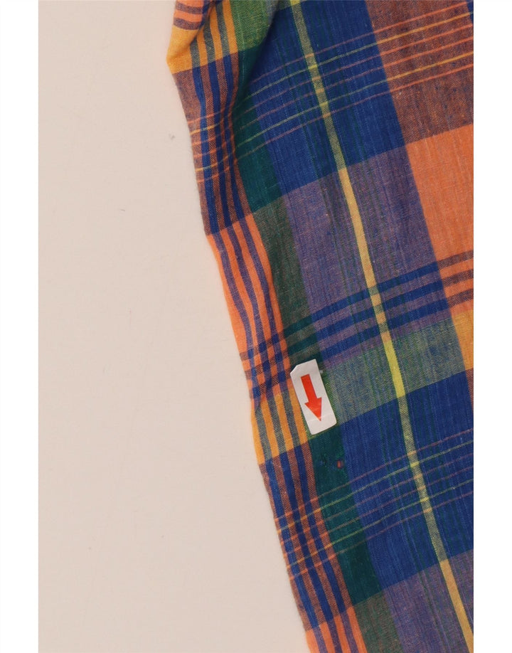Camicia vintage da uomo vestibilità regolare taglia 45/46 2XL cotone a quadri multicolore
