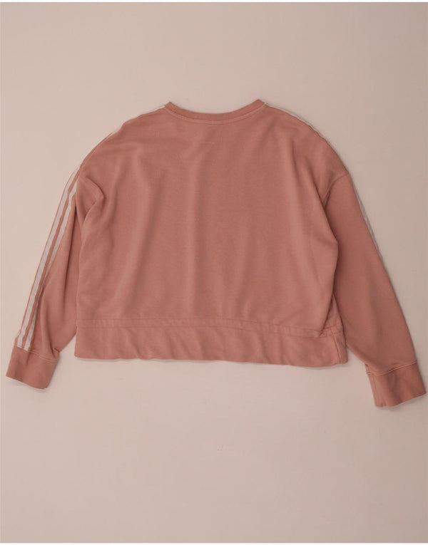 Felpa corta da donna Adidas UK 22 3XL cotone rosa