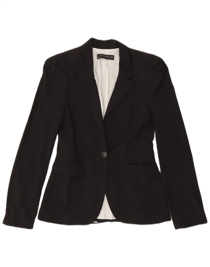 Giacca blazer a 1 bottone da donna Zara UK 6 XS poliestere nero