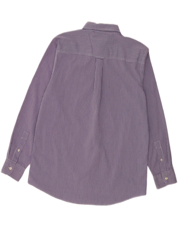 CHAPS Mens Shirt Medium Purple Gingham Cotton