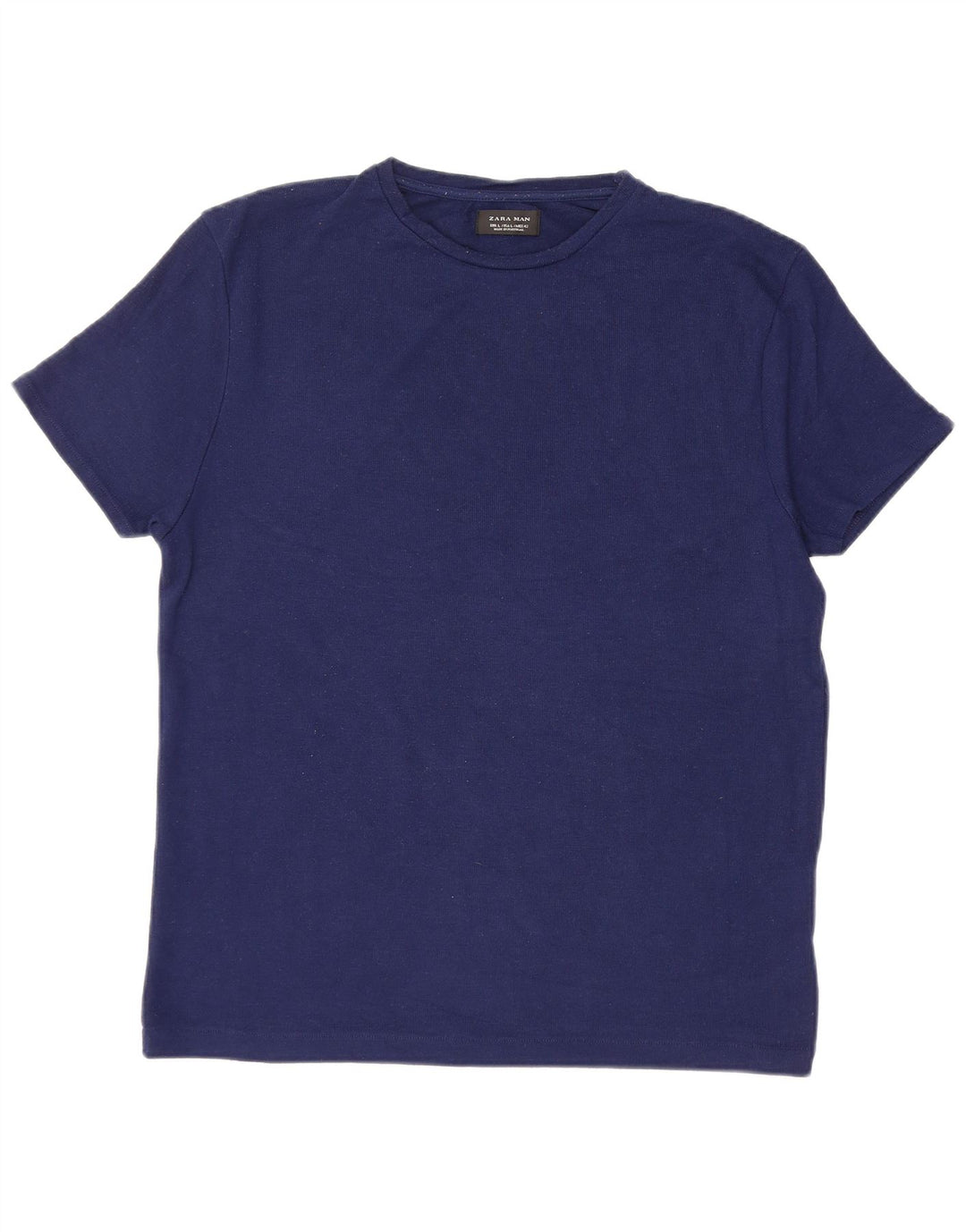 ZARA Maglietta da Uomo Top Large Blu Navy in Poliestere