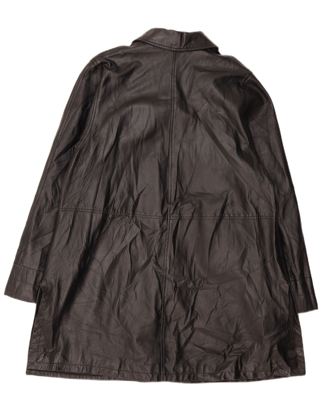 Cappotto oversize in pelle da donna VINTAGE EU 46 XL Pelle nera