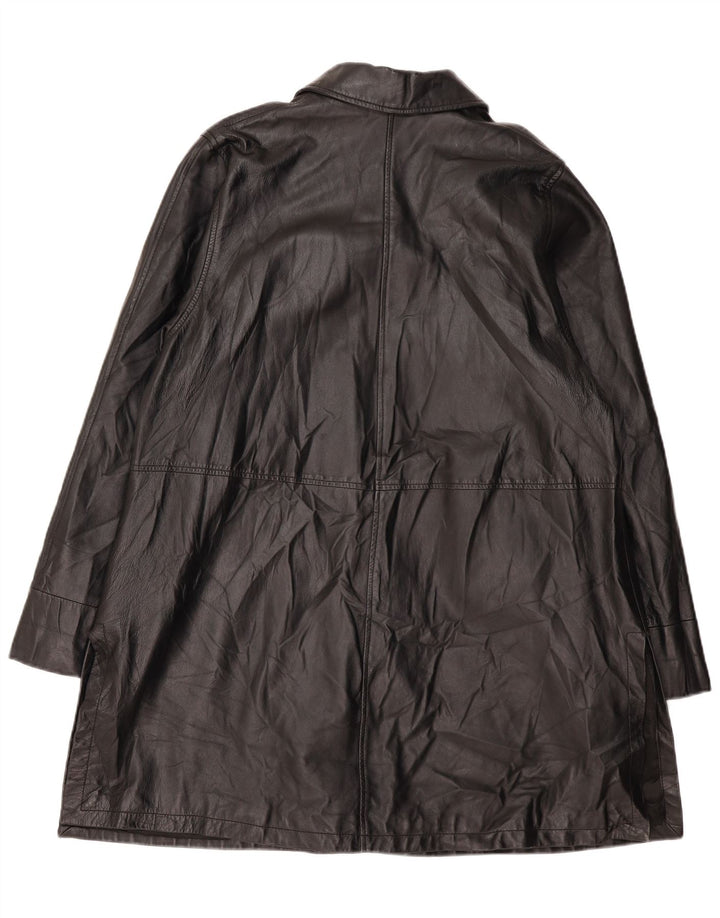 Cappotto oversize in pelle da donna VINTAGE EU 46 XL Pelle nera
