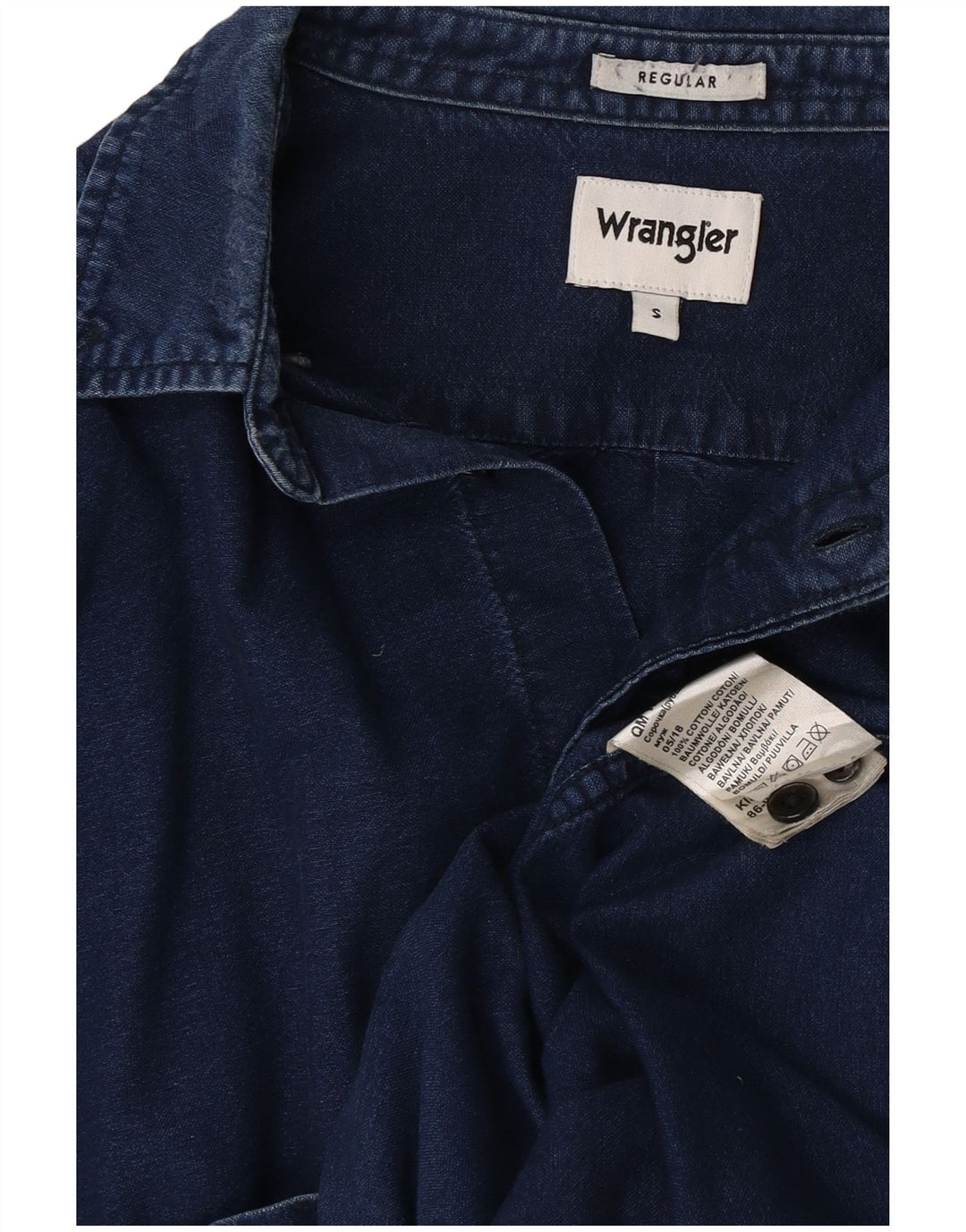 Camicia di jeans da uomo Wrangler piccola in cotone blu navy