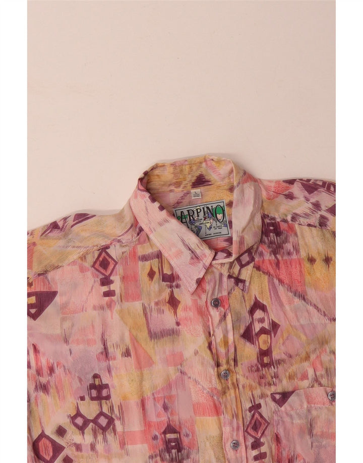 Camicia a maniche corte da uomo ARPINO taglia 41/42 grande rosa geometrica