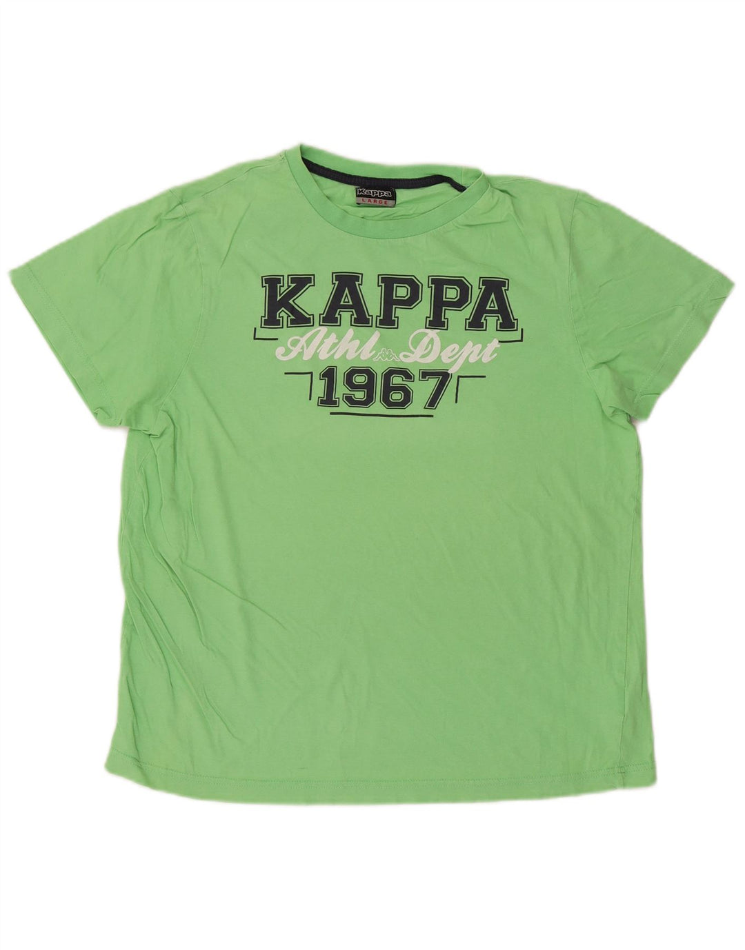 T-shirt grafica da uomo Kappa Top grande in cotone verde