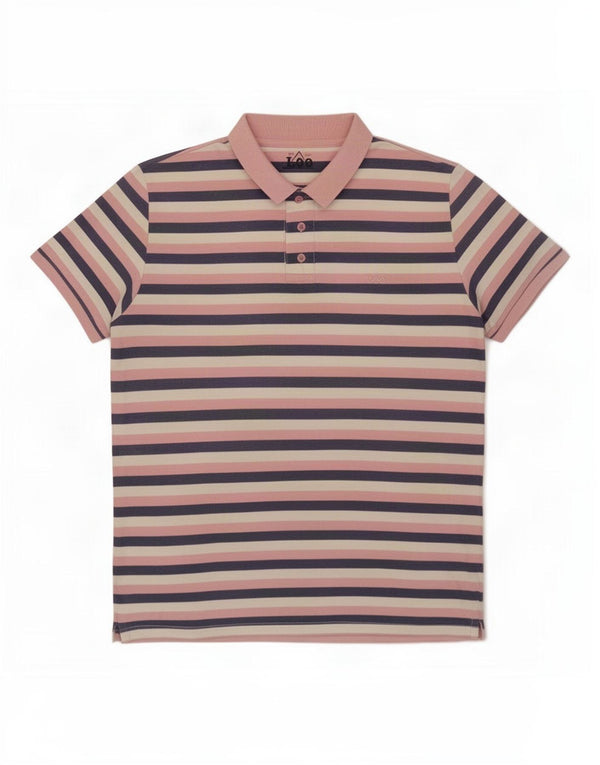 Polo regolare da uomo Lee XL in cotone a righe multicolore