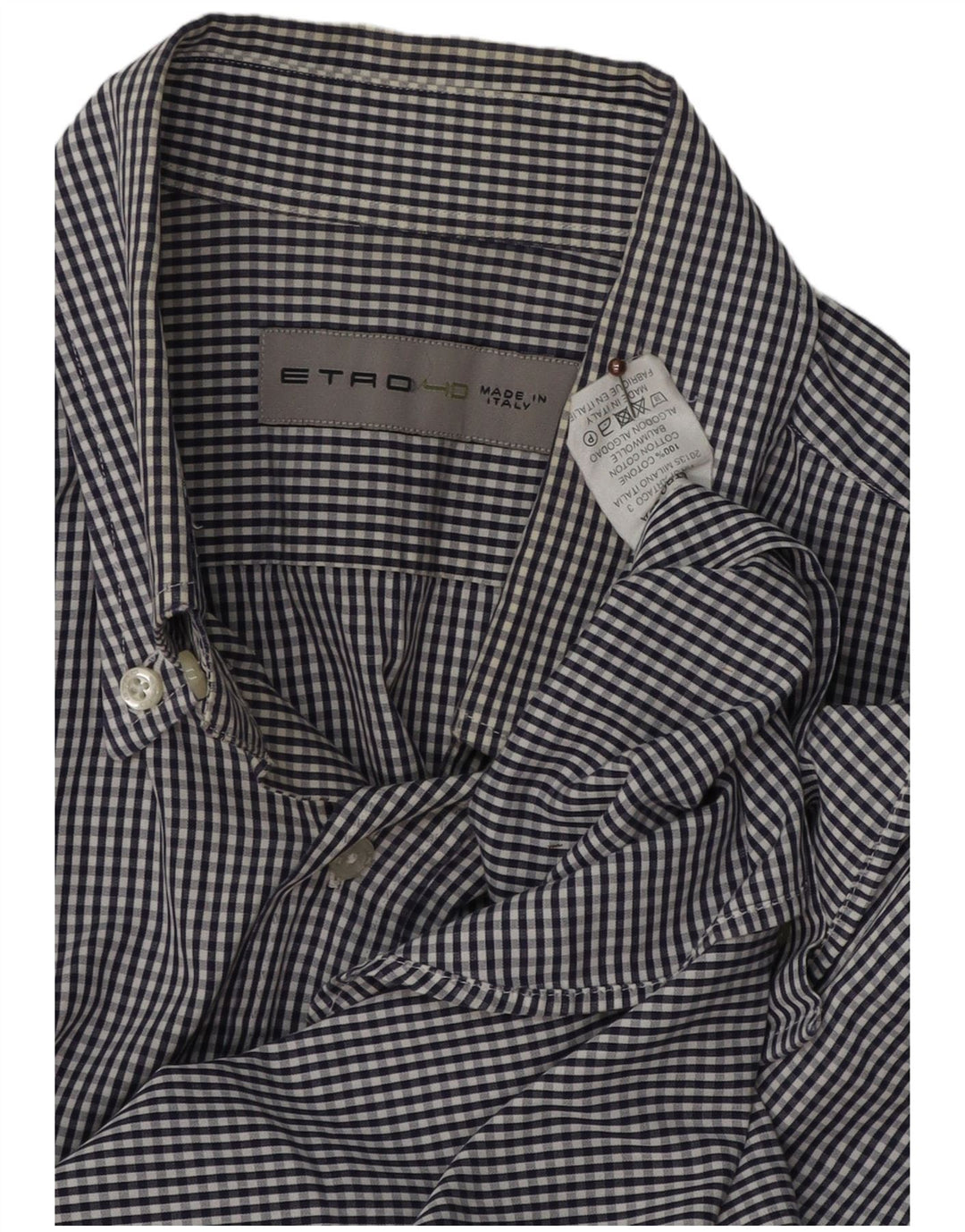 Camicia da uomo ETRO in cotone a quadretti blu navy medio