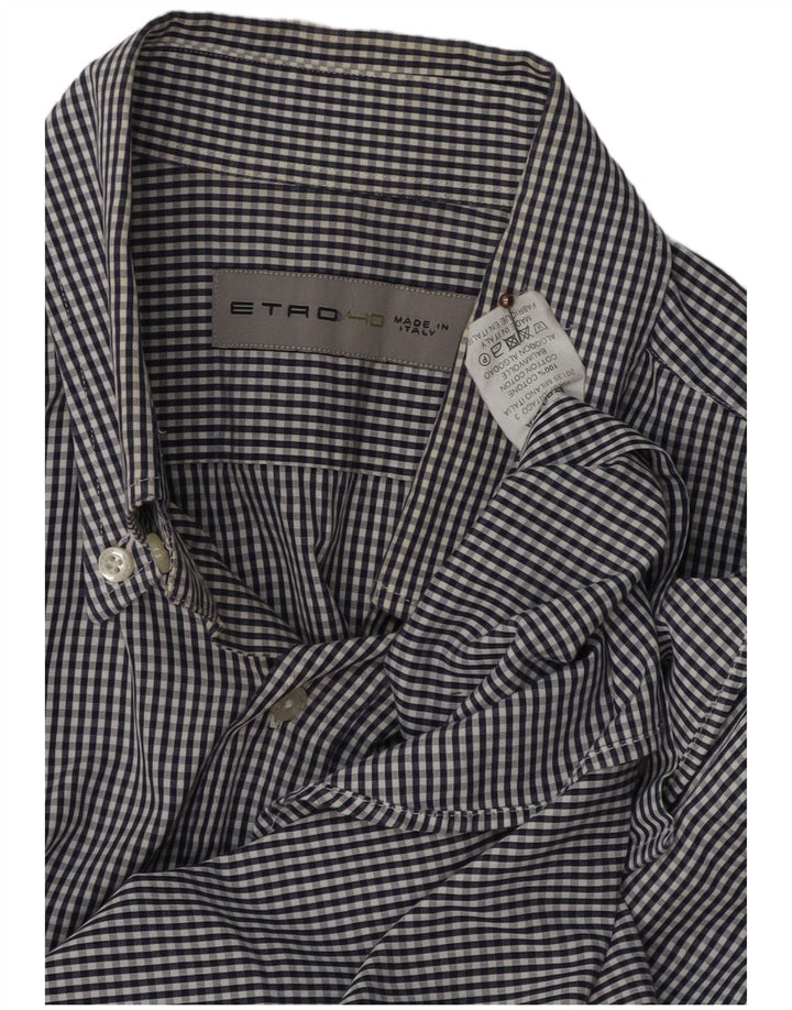 Camicia da uomo ETRO in cotone a quadretti blu navy medio