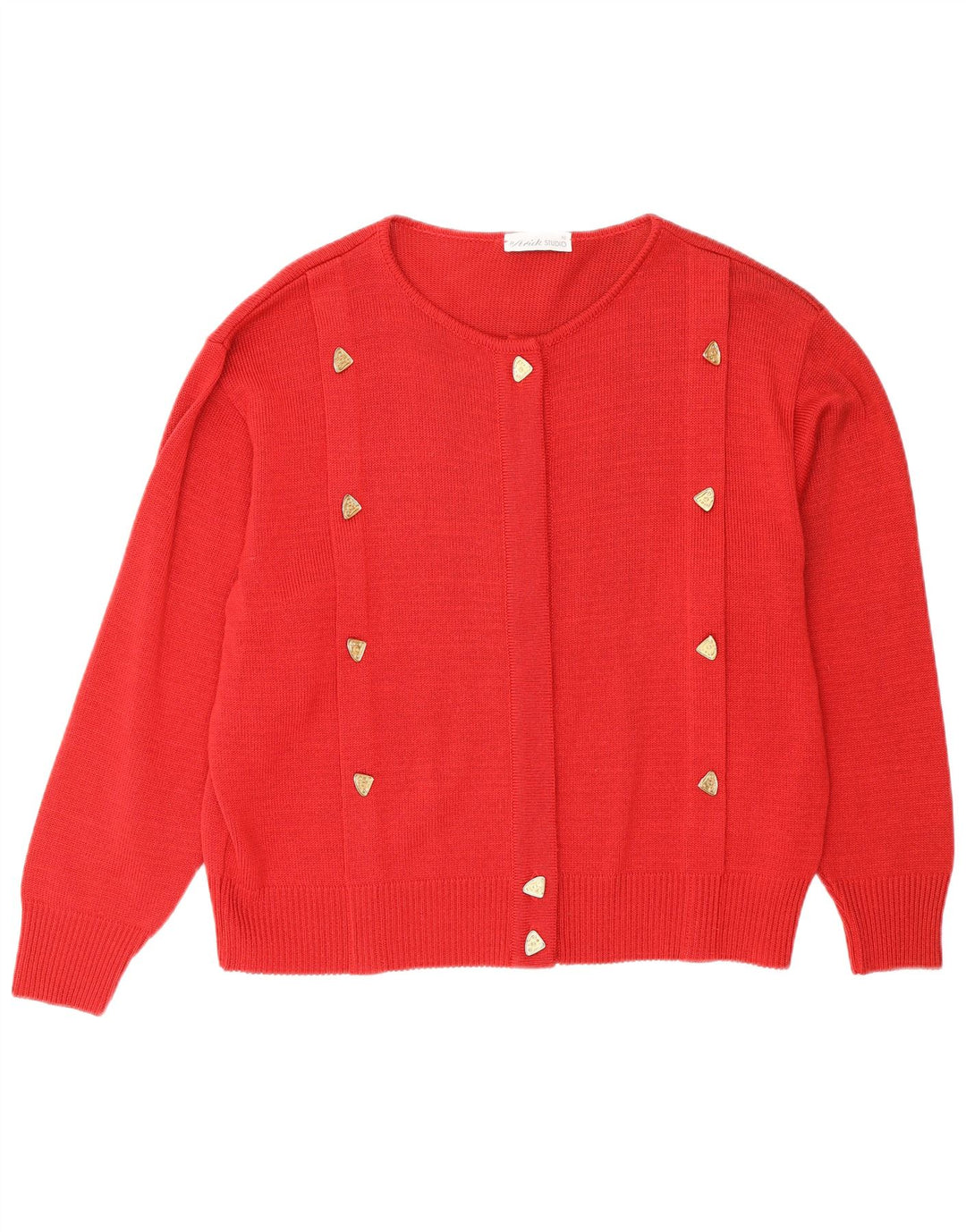 Maglione cardigan oversize da donna vintage IT 42 cotone rosso medio