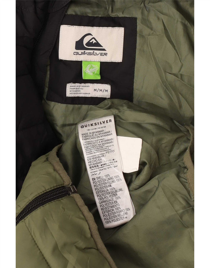 Giacca imbottita con cappuccio da uomo Quiksilver UK 38 Colorblock verde medio