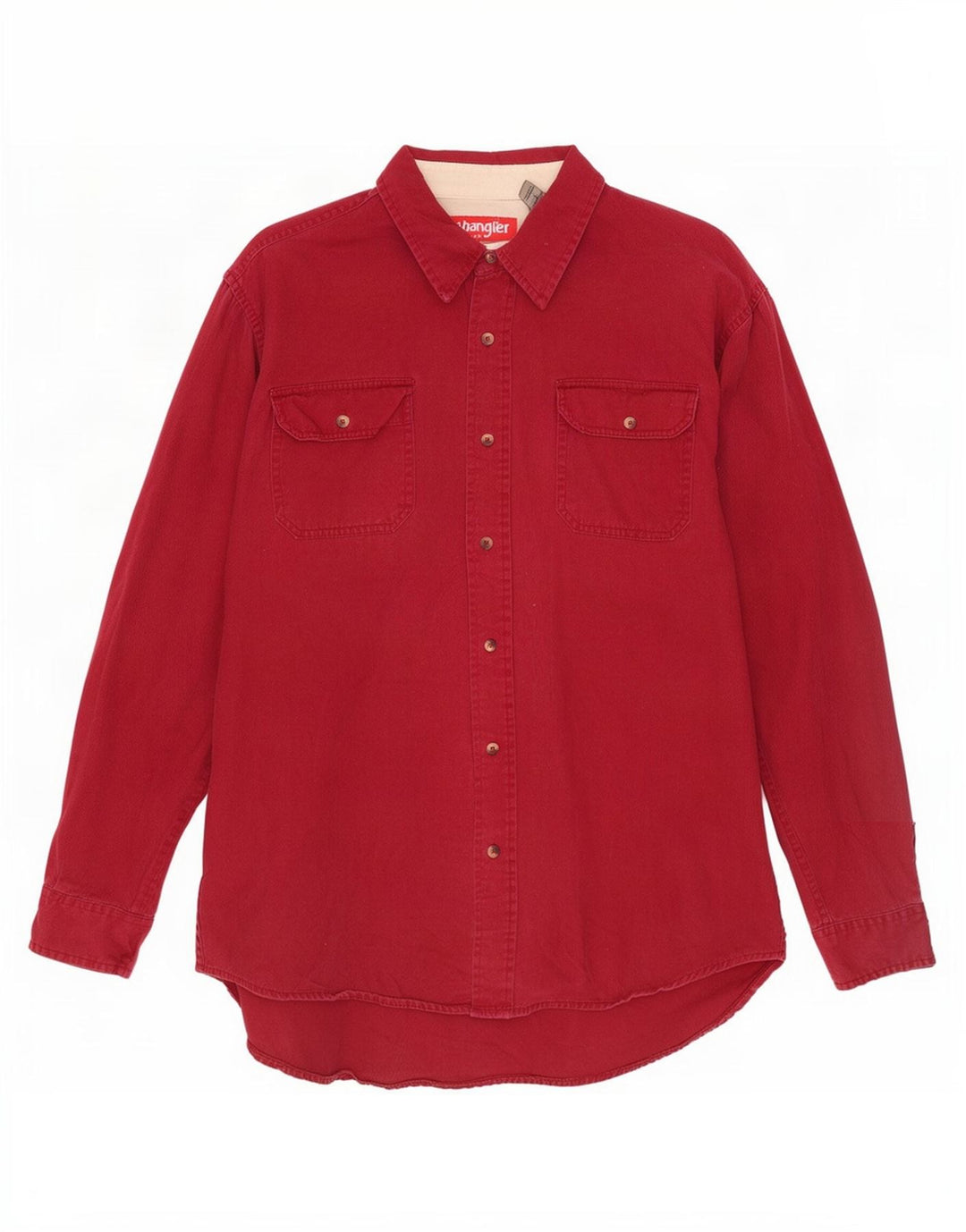 Camicia da uomo Wrangler grande in cotone bordeaux