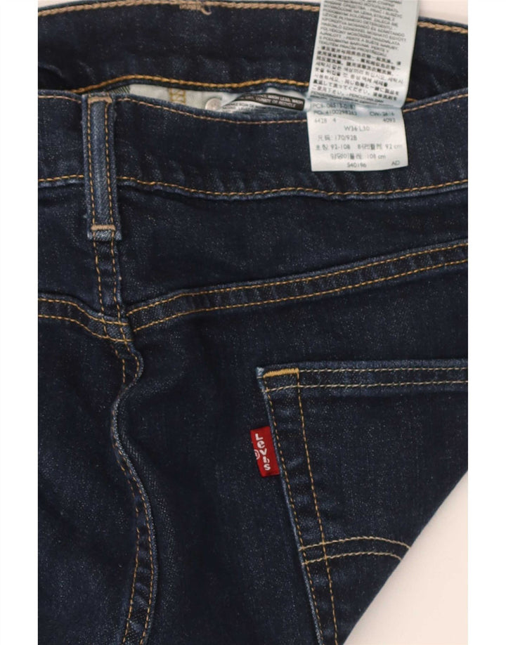 Jeans dritti da uomo Levi's W36 L30 in cotone blu navy