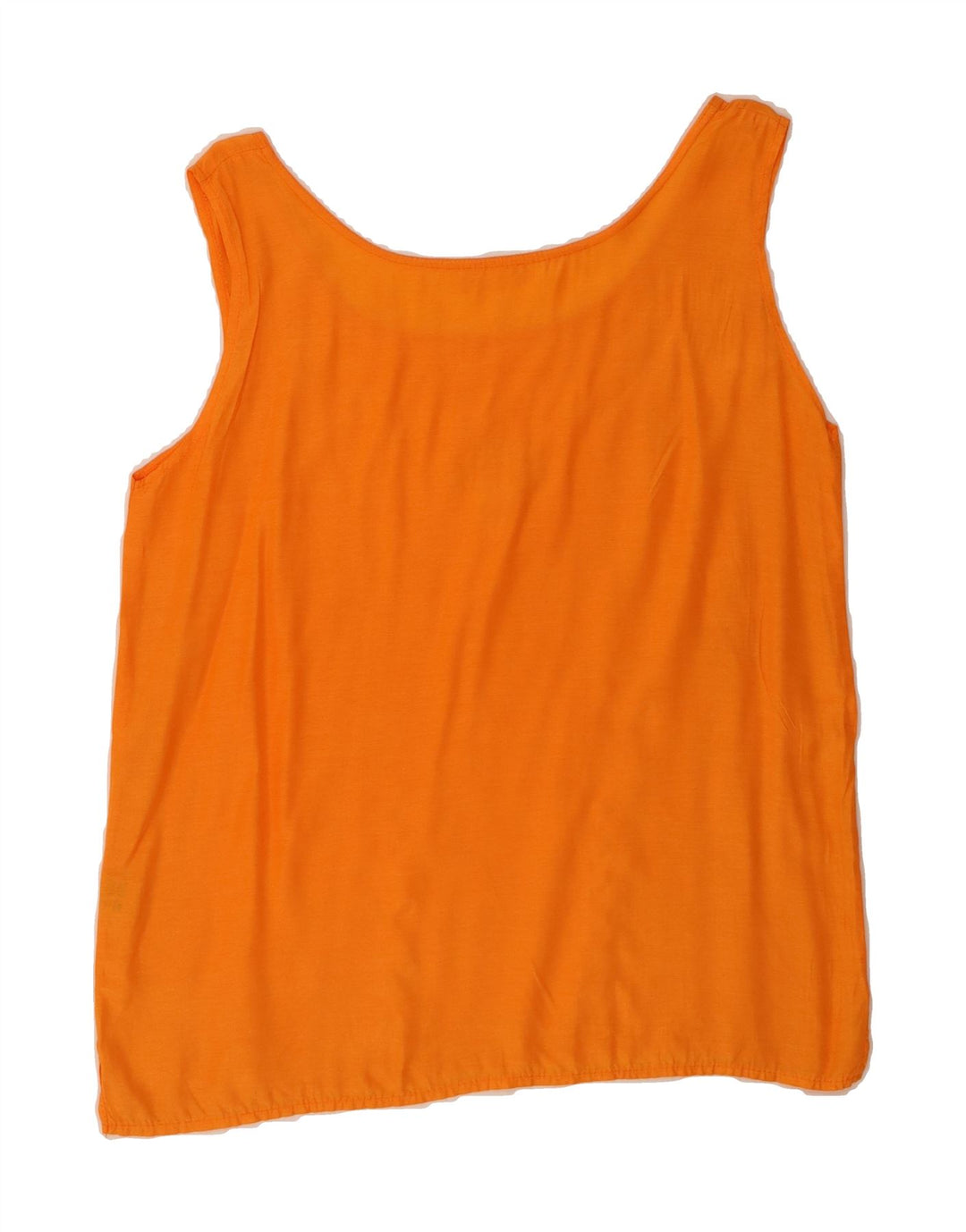 VINTAGE Womens Sleeveless Blouse Top UK 12 Medium Orange Viscose Vintage Vintage and Second-Hand Vintage from Messina Hembry 
