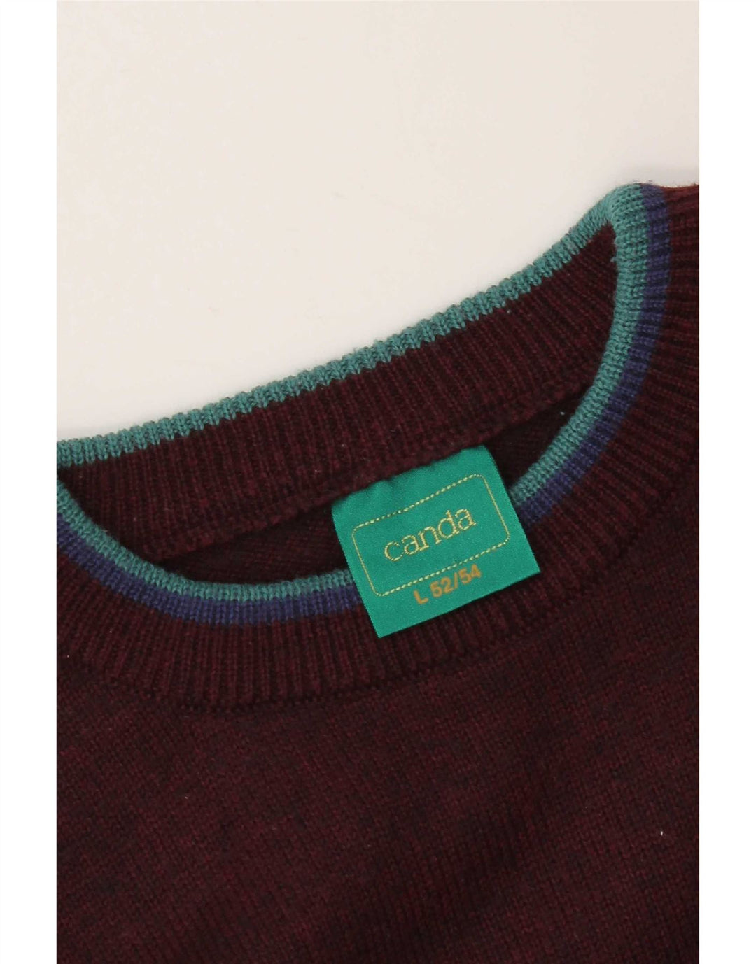 Canda Maglione girocollo da uomo IT 52/54 Grande bordeaux a rombi/diamante