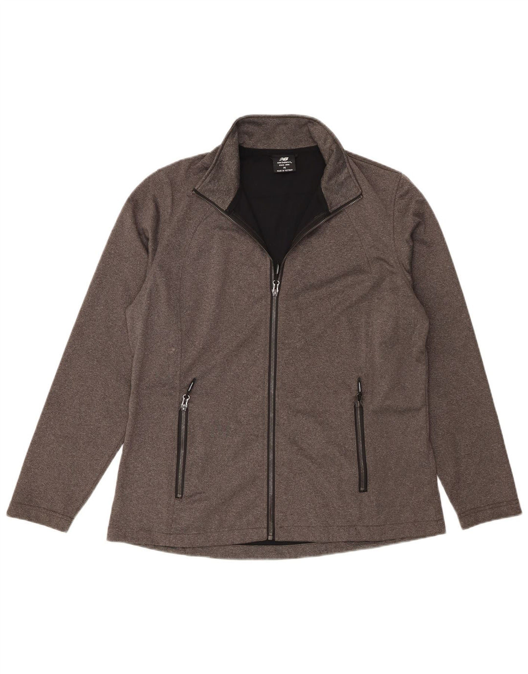 Giacca da tuta da uomo New Balance in poliestere grigio medio