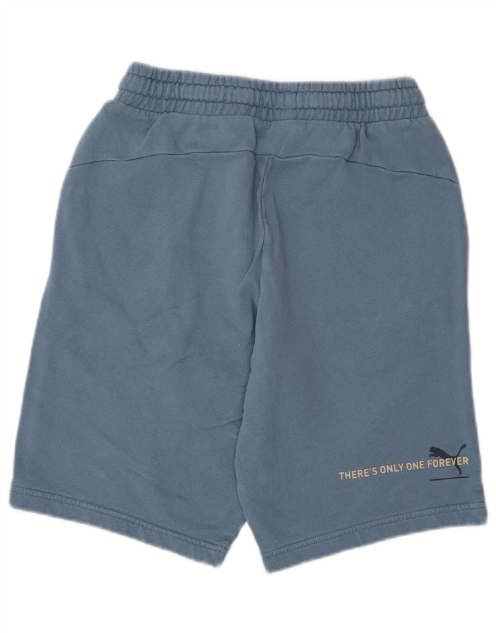 Pantaloncini sportivi grafici PUMA da uomo piccoli in cotone blu
