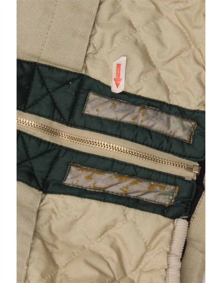 Giubbotto bomber vintage da uomo UK 42 XL Beige Colourblock