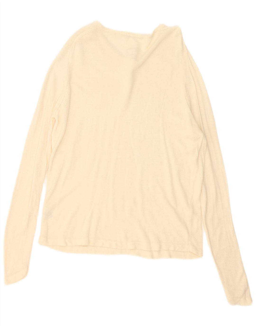 Marks & Spencer Top da donna a maniche lunghe UK 16 Large Beige Acrilico