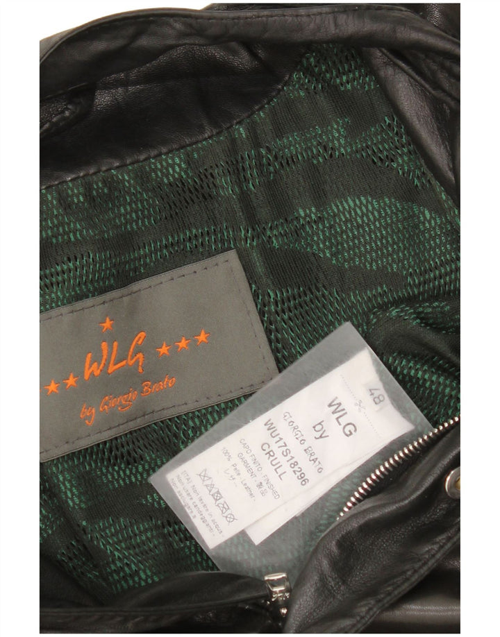 Giacca in Pelle Uomo IT 48 Media Pelle Nera