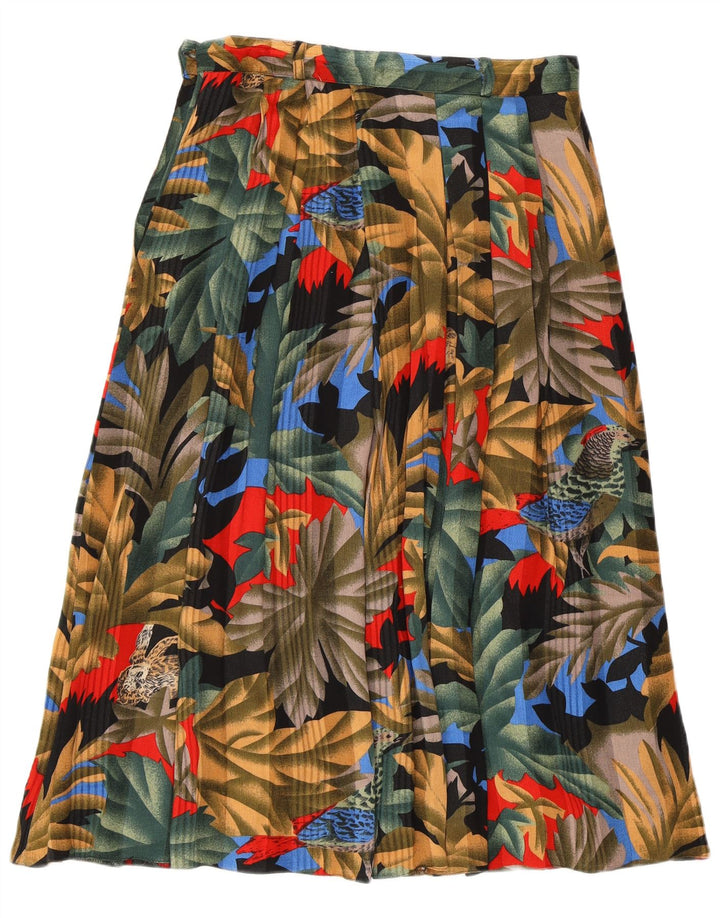 Gonna a trapezio da donna LIBRA UK 14 media W29 viscosa floreale multicolore