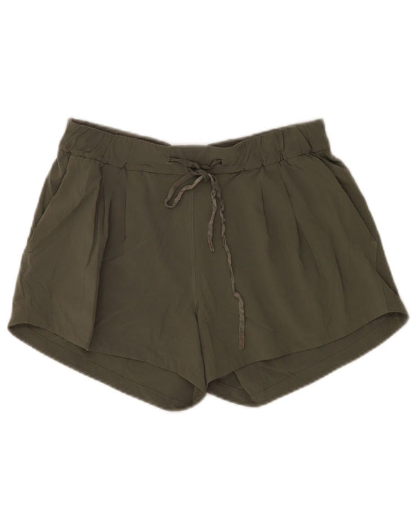Pantaloncini sportivi da donna Lululemon US 6 poliestere kaki medio