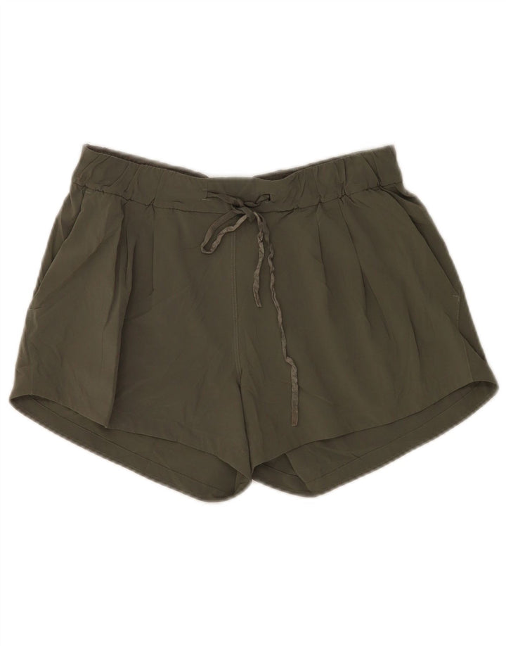 Pantaloncini sportivi da donna Lululemon US 6 poliestere kaki medio