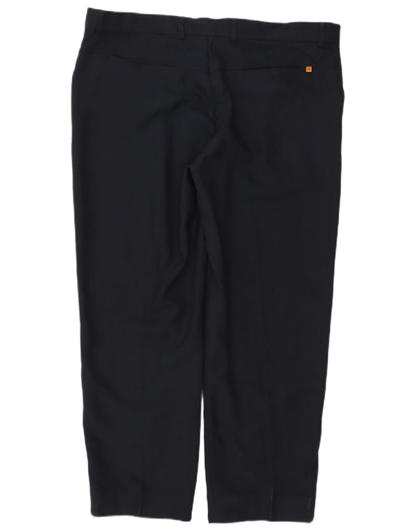 Pantaloni casual dritti da uomo Farah W42 L31 poliestere blu navy