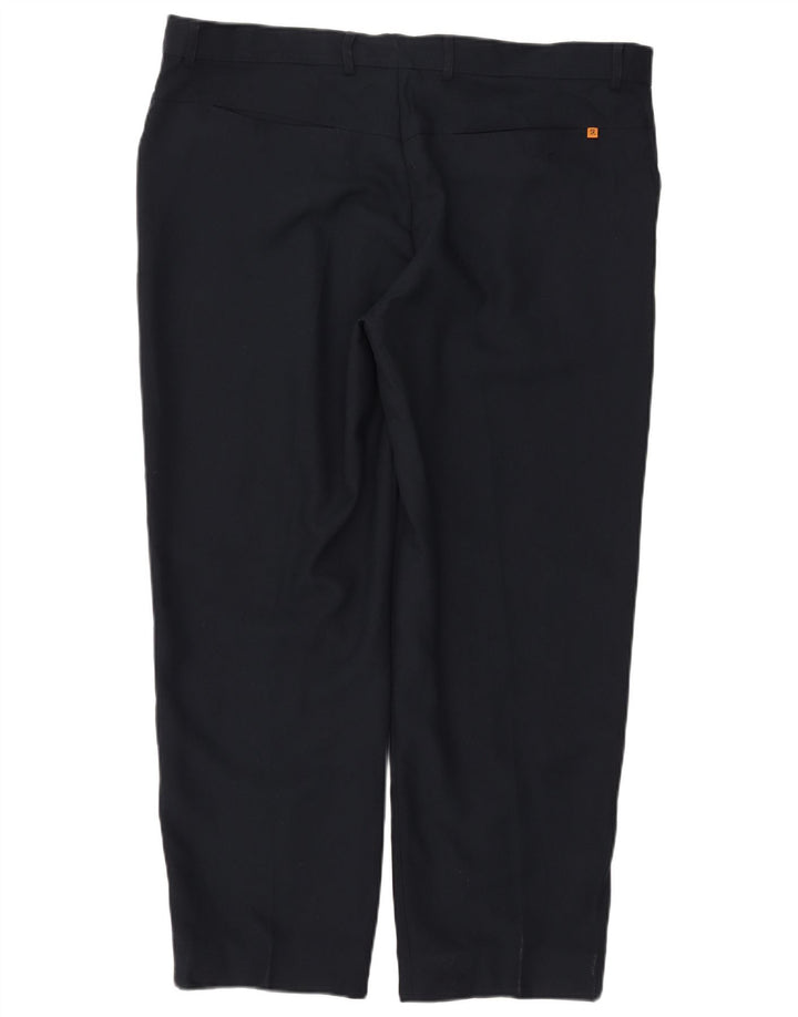 Pantaloni casual dritti da uomo Farah W42 L31 poliestere blu navy