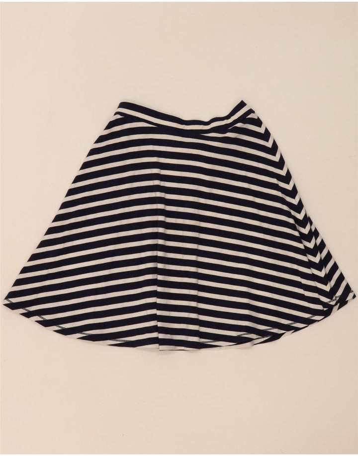 Gonna a trapezio da donna Superdry media W28 cotone a righe blu navy