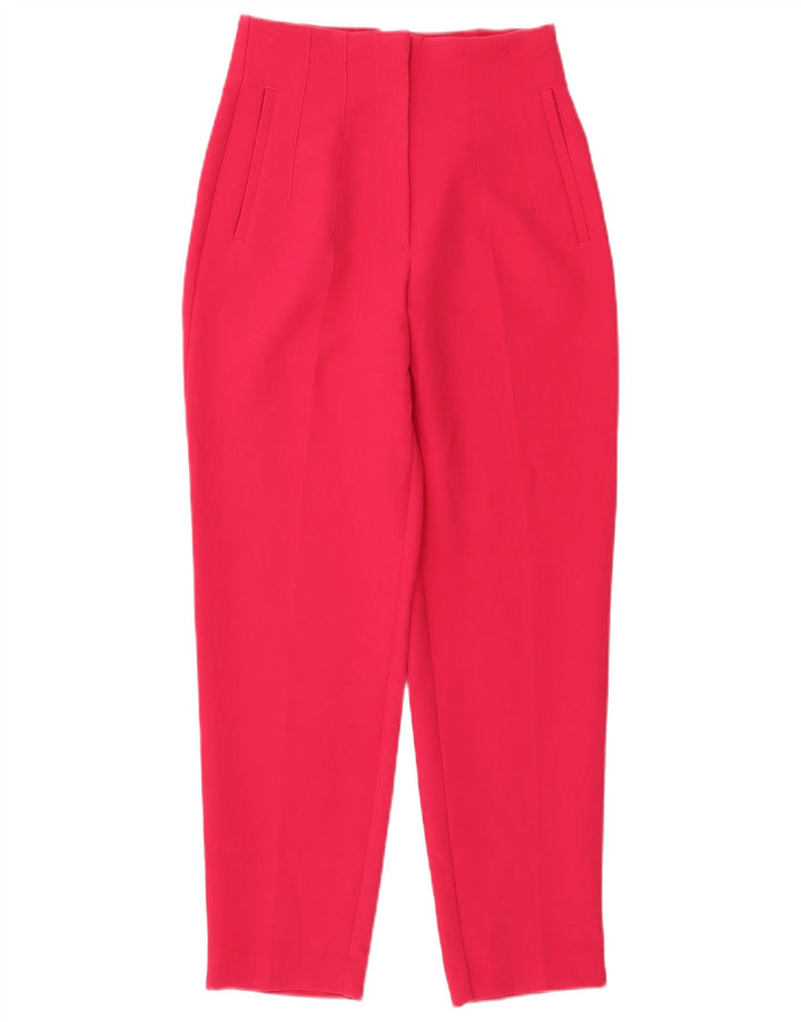 Pantaloni da abito affusolati Zara da donna piccoli W26 L26 poliestere rosa