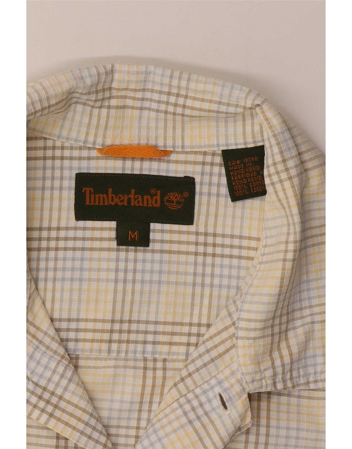 Camicia a maniche corte da uomo Timberland in cotone scozzese medio multicolore