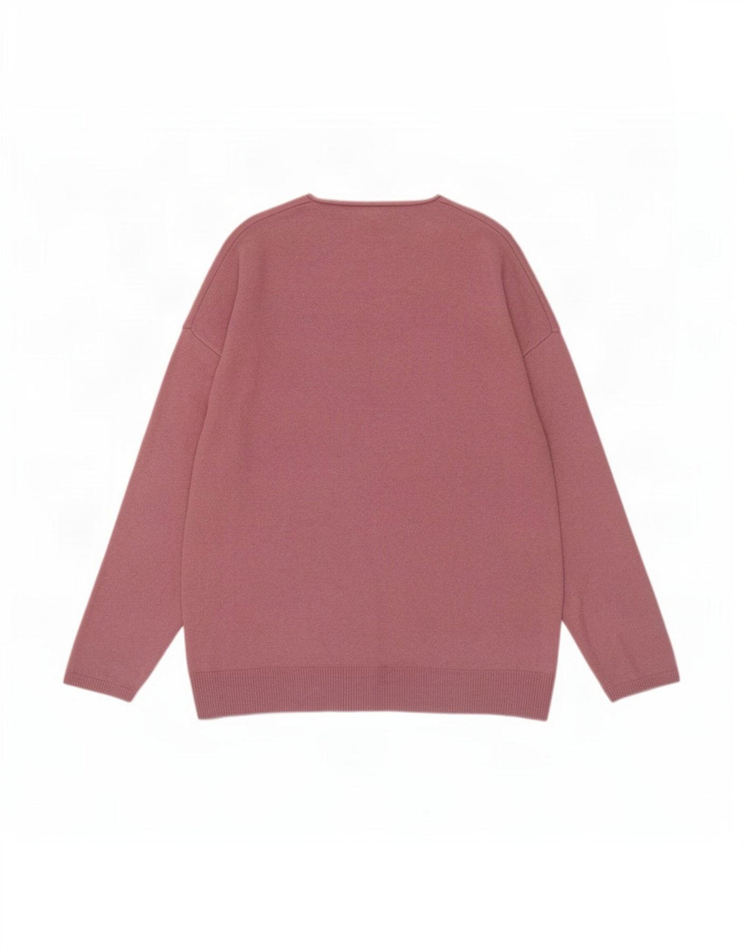 Massimo Dutti Maglione da uomo con scollo a barchetta, grande, in lana rosa