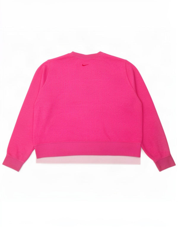 Felpa oversize da donna Nike Dri Fit, maglione UK 18 XL, poliestere rosa