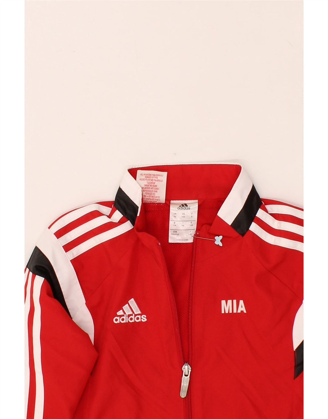 ADIDAS Girls Tracksuit Top Jacket 7-8 Years Small Red Colourblock Vintage Adidas and Second-Hand Adidas from Messina Hembry 