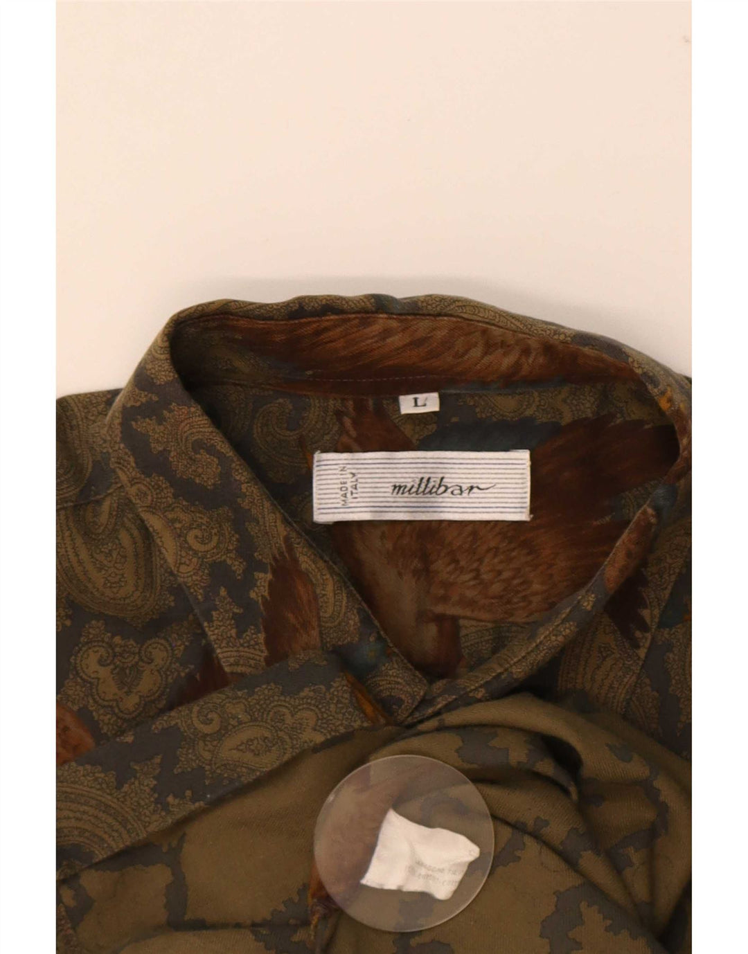 Camicia da uomo Millibar Large in cotone Paisley beige