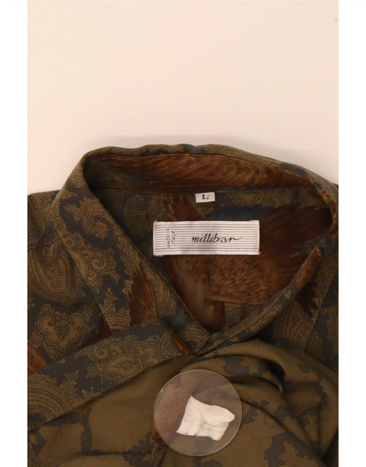 Camicia da uomo Millibar Large in cotone Paisley beige
