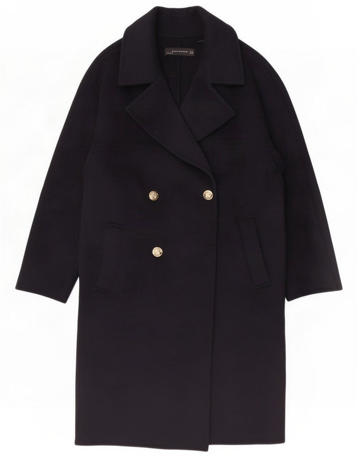 Cappotto doppiopetto da donna Zara UK 14 Medio Blu navy